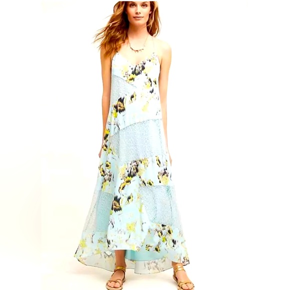 Anthropologie Sachin + Babi Rainflower Lace Maxi Dress Size 4 Blue $228 - Picture 1 of 1